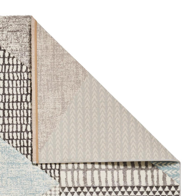 Catherine Lansfield Larsson Geo Modern Abstract Durable Easy-Care Carved High Density Polyproplyene Blue/Grey Rug
