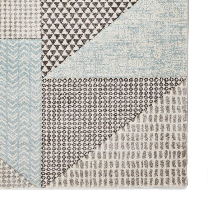 Catherine Lansfield Larsson Geo Modern Abstract Durable Easy-Care Carved High Density Polyproplyene Blue/Grey Rug