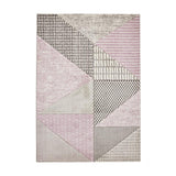 Catherine Lansfield Larsson Geo Modern Abstract Durable Easy-Care Carved High Density Polyproplyene Lilac/Grey Rug