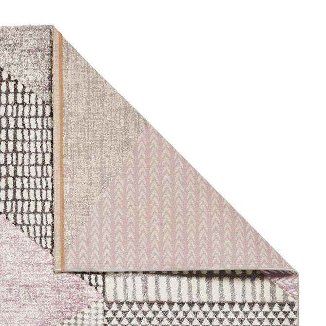Catherine Lansfield Larsson Geo Modern Abstract Durable Easy-Care Carved High Density Polyproplyene Lilac/Grey Rug