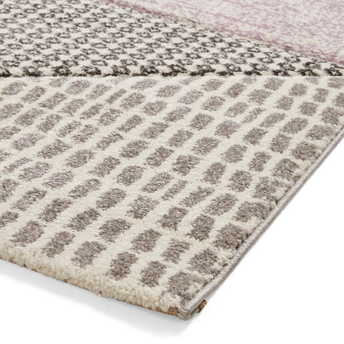 Catherine Lansfield Larsson Geo Modern Abstract Durable Easy-Care Carved High Density Polyproplyene Lilac/Grey Rug