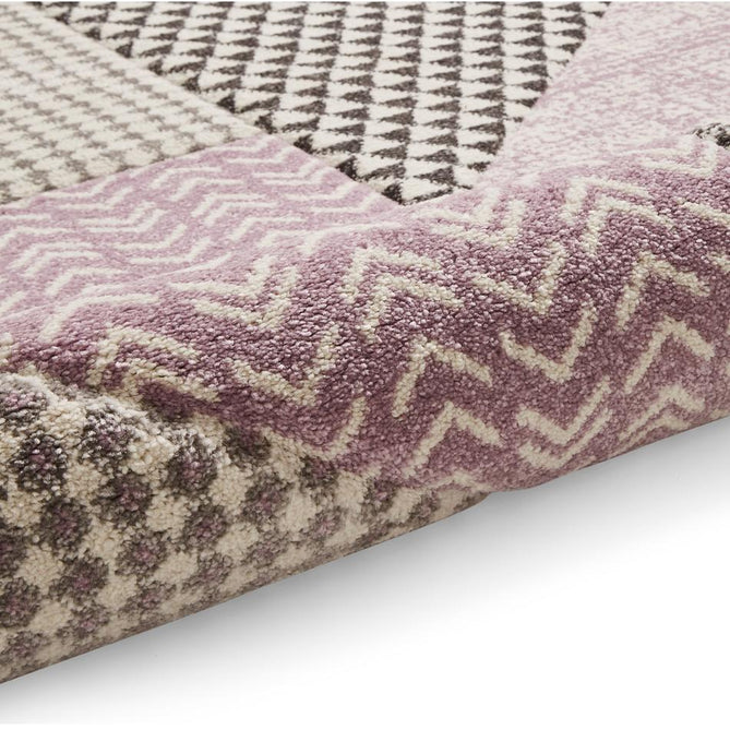 Catherine Lansfield Larsson Geo Modern Abstract Durable Easy-Care Carved High Density Polyproplyene Lilac/Grey Rug