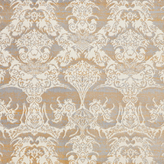 Laurence Llewelyn-Bowen Imperial Modern Floral Ornate Abstract Metallic Shimmer Hi-Lo Textured Soft-Touch Polyester Low Profile Short Pile Gold Rug-Think Rugs-Rug Love - The Most Loved Rug Store