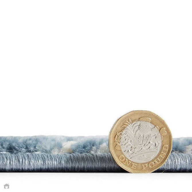 Laurence Llewelyn-Bowen Imperial Modern Floral Ornate Abstract Metallic Shimmer Hi-Lo Textured Soft-Touch Polyester Low Profile Short Pile Midnight Rug-Think Rugs-Rug Love - The Most Loved Rug Store
