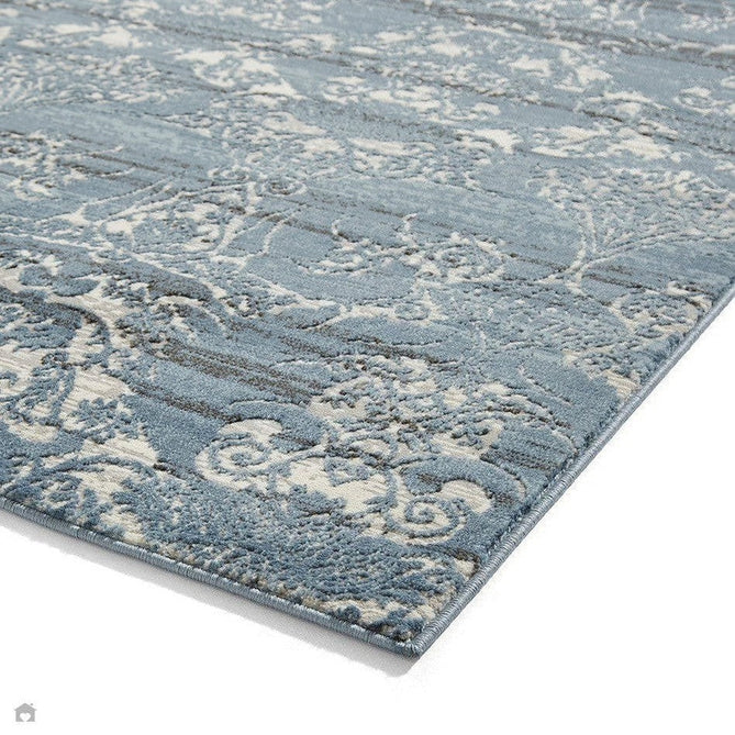Laurence Llewelyn-Bowen Imperial Modern Floral Ornate Abstract Metallic Shimmer Hi-Lo Textured Soft-Touch Polyester Low Profile Short Pile Midnight Rug-Think Rugs-Rug Love - The Most Loved Rug Store