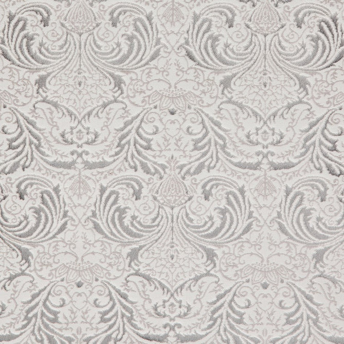 Laurence Llewelyn-Bowen Imperial Modern Floral Ornate Abstract Metallic Shimmer Hi-Lo Textured Soft-Touch Polyester Low Profile Short Pile Silver Rug-Think Rugs-Rug Love - The Most Loved Rug Store