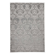 Laurence Llewelyn-Bowen Imperial Modern Floral Ornate Abstract Metallic Shimmer Hi-Lo Textured Soft-Touch Polyester Low Profile Short Pile Slate Rug
