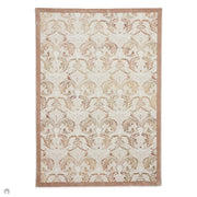 Laurence Llewelyn-Bowen Imperial Modern Floral Ornate Abstract Metallic Shimmer Soft-Touch Smooth Textured Polyester Short Pile Beige/Bronze/Blush/Terracotta Rug