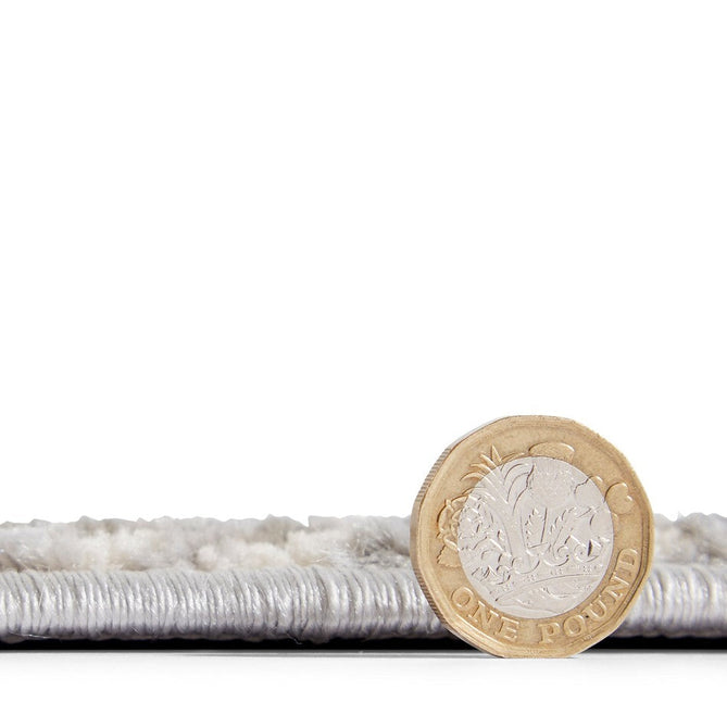 Laurence Llewelyn-Bowen Imperial Modern Floral Ornate Abstract Metallic Shimmer Soft-Touch Smooth Textured Polyester Short Pile Cool Grey/Charcoal Grey/Ivory Rug-Think Rugs-Rug Love - The Most Loved Rug Store