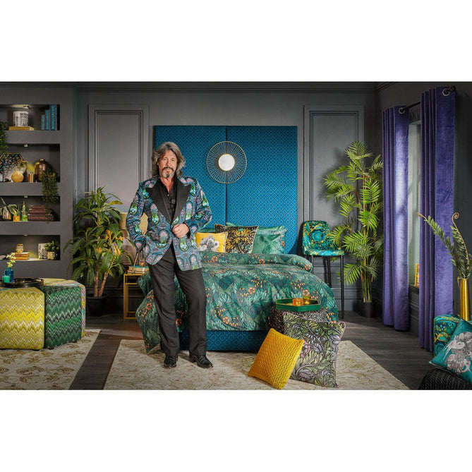 Laurence Llewelyn-Bowen Imperial Modern Floral Ornate Abstract Metallic Shimmer Soft-Touch Smooth Textured Polyester Short Pile Cool Grey/Charcoal Grey/Ivory Rug-Think Rugs-Rug Love - The Most Loved Rug Store