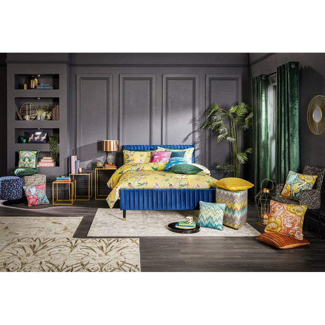 Laurence Llewelyn-Bowen Imperial Modern Floral Ornate Abstract Metallic Shimmer Soft-Touch Smooth Textured Polyester Short Pile Cool Grey/Charcoal Grey/Ivory Rug-Think Rugs-Rug Love - The Most Loved Rug Store