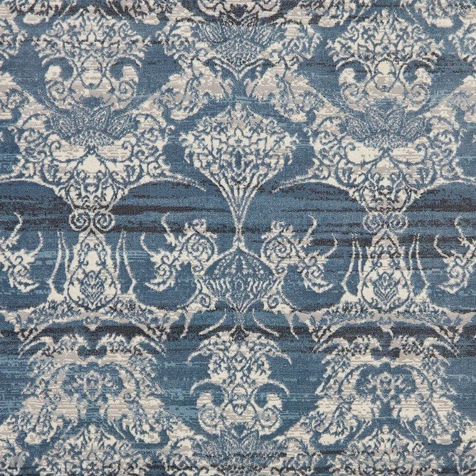 Laurence Llewelyn-Bowen Imperial Modern Floral Ornate Abstract Metallic Shimmer Soft-Touch Smooth Textured Polyester Short Pile Midnight Blue Rug-Think Rugs-Rug Love - The Most Loved Rug Store