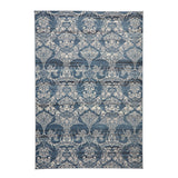 Laurence Llewelyn-Bowen Imperial Modern Floral Ornate Abstract Metallic Shimmer Soft-Touch Smooth Textured Polyester Short Pile Midnight Blue Rug