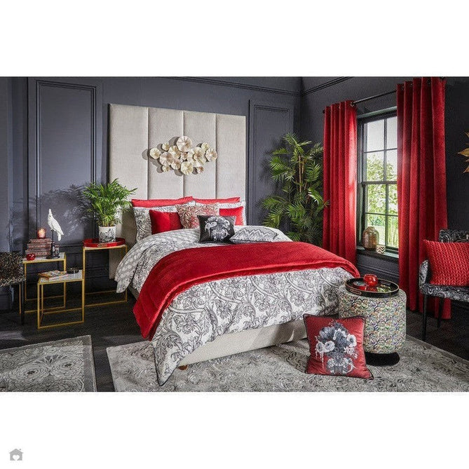 Laurence Llewelyn-Bowen Imperial Modern Floral Ornate Abstract Metallic Shimmer Soft-Touch Smooth Textured Polyester Short Pile Pearl Grey/Silver Rug-Think Rugs-Rug Love - The Most Loved Rug Store