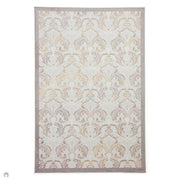Laurence Llewelyn-Bowen Imperial Modern Floral Ornate Abstract Metallic Shimmer Soft-Touch Smooth Textured Polyester Short Pile Pearl Grey/Silver Rug
