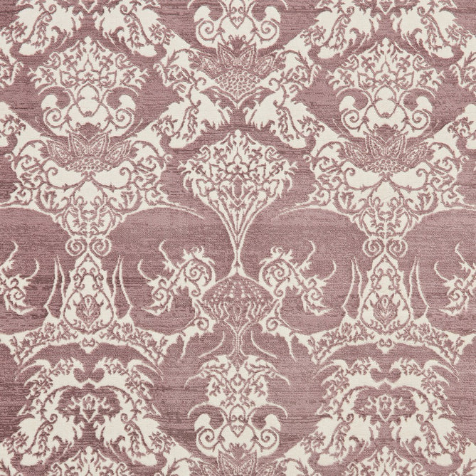 Laurence Llewelyn-Bowen Imperial Modern Floral Ornate Abstract Metallic Shimmer Soft-Touch Smooth Textured Polyester Short Pile Rich Wine/Deep Mauve/Ivory Rug-Think Rugs-Rug Love - The Most Loved Rug Store