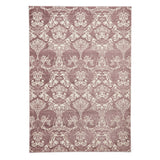 Laurence Llewelyn-Bowen Imperial Modern Floral Ornate Abstract Metallic Shimmer Soft-Touch Smooth Textured Polyester Short Pile Rich Wine/Deep Mauve/Ivory Rug