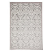 Laurence Llewelyn-Bowen Imperial Modern Floral Ornate Abstract Metallic Shimmer Soft-Touch Smooth Textured Polyester Short Pile Silver/Charcoal Grey/Ivory Rug