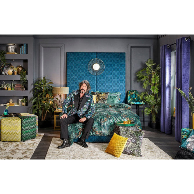 Laurence Llewelyn-Bowen Imperial Modern Floral Ornate Abstract Metallic Shimmer Soft-Touch Smooth Textured Polyester Short Pile Slate Grey/Charcoal Grey/Ivory Rug-Think Rugs-Rug Love - The Most Loved Rug Store