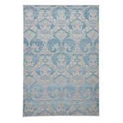 Laurence Llewelyn-Bowen Imperial Modern Floral Ornate Abstract Metallic Shimmer Soft-Touch Smooth Textured Polyester Short Pile Soft Blue/Sky Blue/Ivory Rug