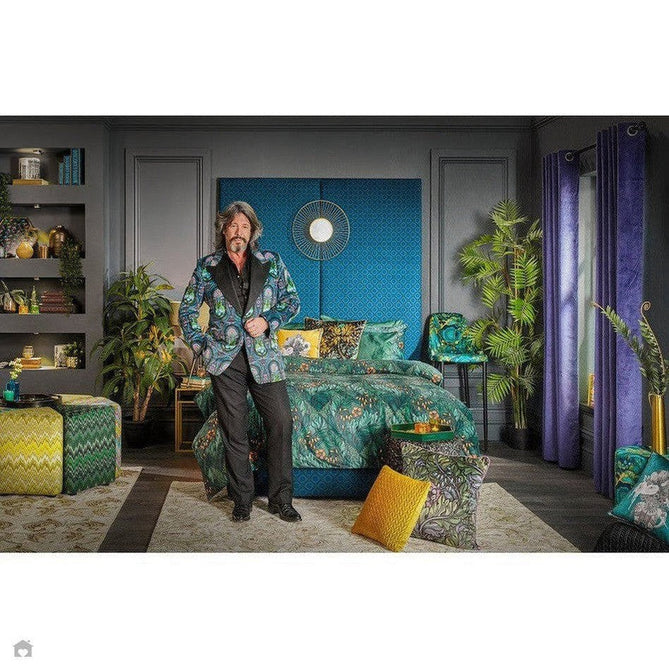 Laurence Llewelyn-Bowen Tropicana Modern Floral Ornate Abstract Border Metallic Shimmer Hi-Lo Textured Soft-Touch Polyester Low Profile Short Pile Pearl/Grey Rug-Think Rugs-Rug Love - The Most Loved Rug Store