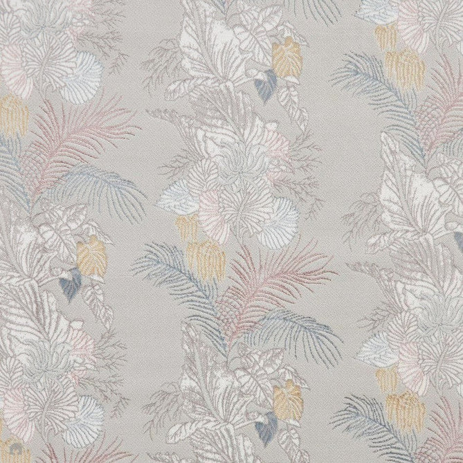 Laurence Llewelyn-Bowen Tropicana Modern Floral Ornate Abstract Border Metallic Shimmer Hi-Lo Textured Soft-Touch Polyester Low Profile Short Pile Pearl/Grey Rug-Think Rugs-Rug Love - The Most Loved Rug Store