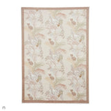 Laurence Llewelyn-Bowen Tropicana Modern Floral Ornate Abstract Border Metallic Shimmer Soft-Touch Smooth Textured Polyester Low Profile Short Pile Beige/Bronze Rug