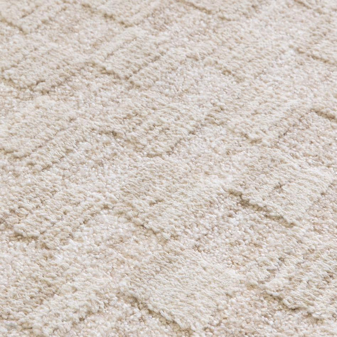 Laurent LA01 Modern Plain Distressed Subtle Geometric Checker Space-Dyed Tonal Textured Soft-Touch Durable Fine Yarn Polyester Low Profile Dense Short Pile Fringe Warm Beige/Golden Sand Rug-Asiatic Carpets-Rug Love - The Most Loved Rug Store