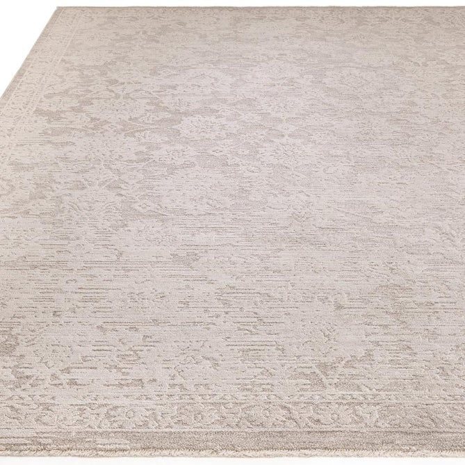Laurent LA03 Modern Plain Distressed Subtle Abstract Floral Weathered Stone Space-Dyed Tonal Textured Soft-Touch Durable Fine Yarn Polyester Low Profile Dense Short Pile Fringe Beige/Taupe/Ivory Rug-Asiatic Carpets-Rug Love - The Most Loved Rug Store