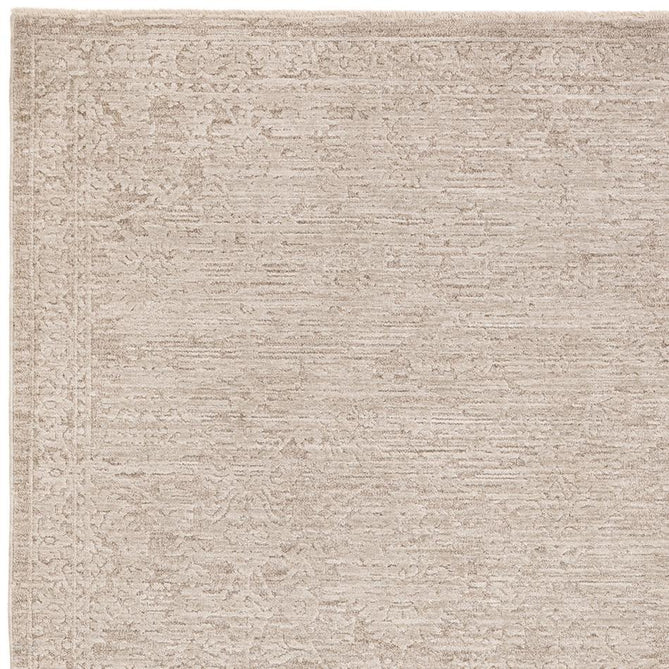 Laurent LA04 Modern Plain Distressed Subtle Abstract Damask Floral Motif Space-Dyed Tonal Textured Soft-Touch Durable Fine Yarn Polyester Low Profile Dense Short Pile Fringe Warm Beige/Stone Grey/Ivory Rug-Asiatic Carpets-Rug Love - The Most Loved Rug Store