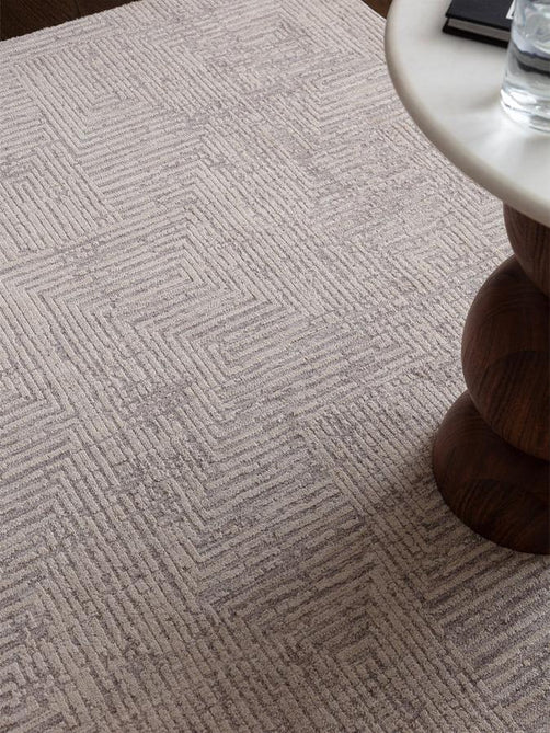 Laurent LA05 Modern Abstract Space-Dyed Tonal Textured Soft-Touch Durable Fine Yarn Polyester Low Profile Dense Short Pile Soft Grey/Cream/Silver Mist/Ash Beige Rug-Asiatic Carpets-Rug Love - The Most Loved Rug Store