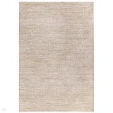 Laurent LA06 Modern Plain Distressed Subtle Geometric Maze Space-Dyed Tonal Textured Soft-Touch Durable Fine Yarn Polyester Low Profile Dense Short Pile Fringe Taupe Beige/Ivory Rug