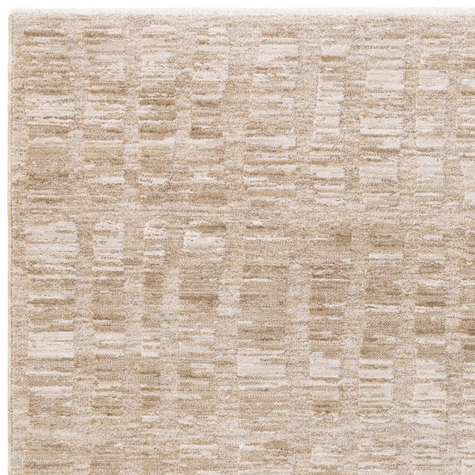 Laurent LA07 Modern Plain Distressed Abstract Subtle Rectangular Grid Space-Dyed Tonal Textured Soft-Touch Durable Fine Yarn Polyester Low Profile Dense Short Pile Fringe Taupe Beige/Cream/Sand Rug-Asiatic Carpets-Rug Love - The Most Loved Rug Store
