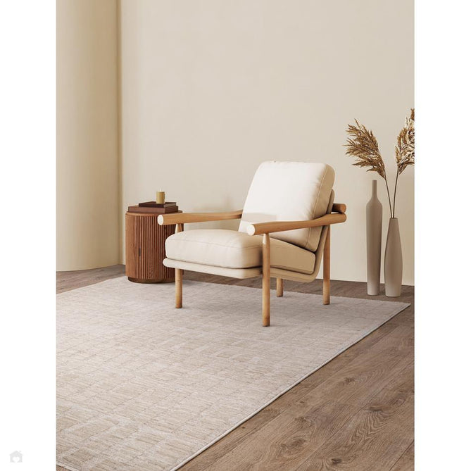 Laurent LA08 Modern Abstract Space-Dyed Tonal Textured Soft-Touch Durable Fine Yarn Polyester Low Profile Dense Short Pile Warm Beige/Cream Rug-Asiatic Carpets-Rug Love - The Most Loved Rug Store