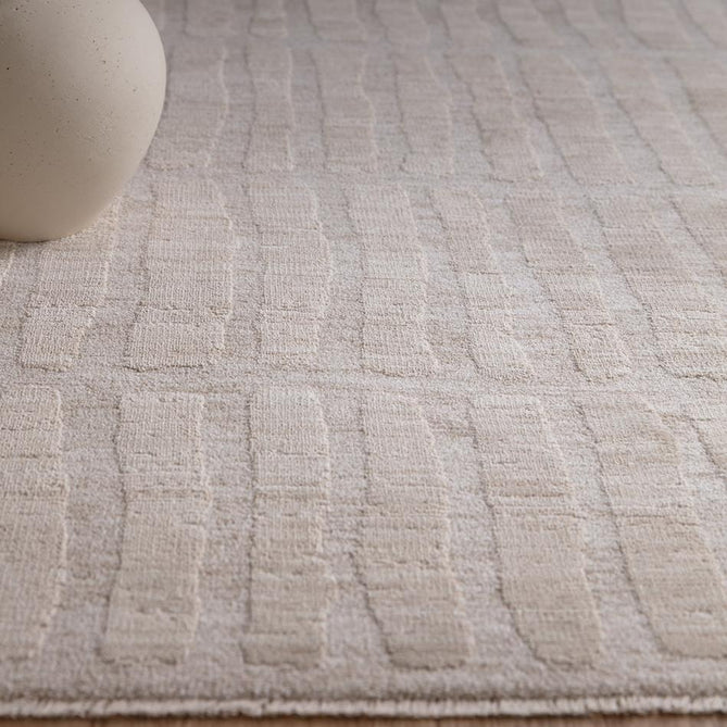 Laurent LA08 Modern Abstract Space-Dyed Tonal Textured Soft-Touch Durable Fine Yarn Polyester Low Profile Dense Short Pile Warm Beige/Cream Rug-Asiatic Carpets-Rug Love - The Most Loved Rug Store