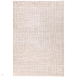 Laurent LA08 Modern Plain Distressed Abstract Subtle Rectangular Grid Space-Dyed Tonal Textured Soft-Touch Durable Fine Yarn Polyester Low Profile Dense Short Pile Fringe Warm Beige/Cream Rug