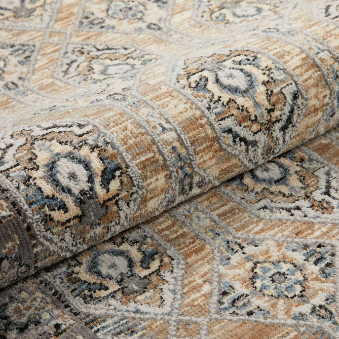 Legacy LEG02 Traditional Persian Medallion Border Soft-Touch Short Pile Polyester Flatweave Slate/Beige Rug-Concept Looms-Rug Love - The Most Loved Rug Store