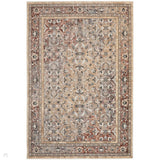 Legacy LEG03 Traditional Persian Medallion Border Soft-Touch Short Pile Polyester Flatweave Beige/Rust Rug