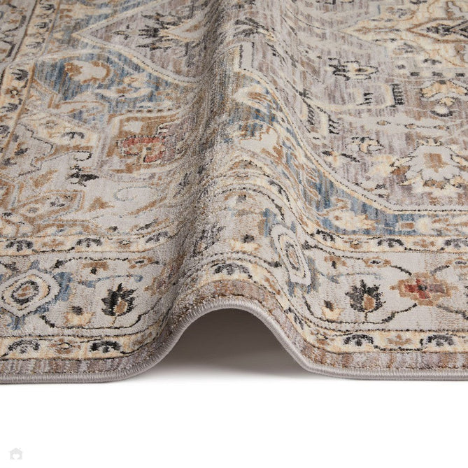 Legacy LEG05 Traditional Persian Medallion Border Soft-Touch Short Pile Polyester Flatweave Grey/Slate Rug-Concept Looms-Rug Love - The Most Loved Rug Store