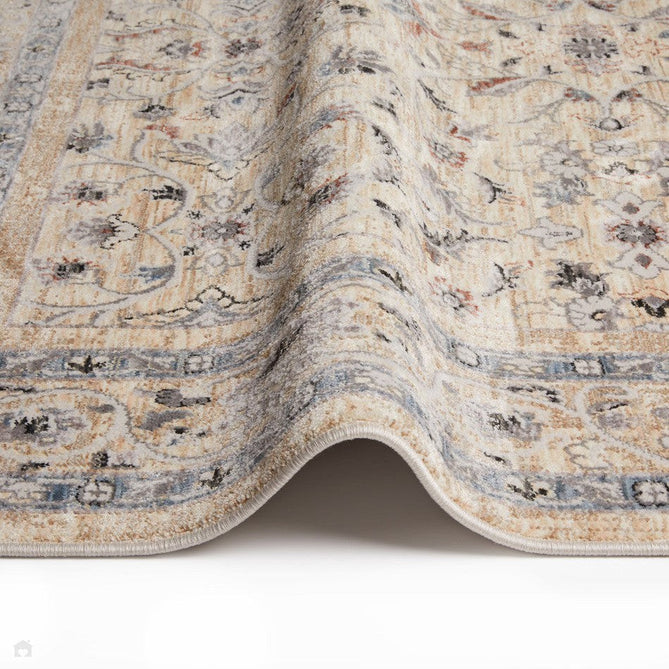 Legacy LEG06 Traditional Persian Medallion Border Soft-Touch Short Pile Polyester Flatweave Cream Rug-Concept Looms-Rug Love - The Most Loved Rug Store