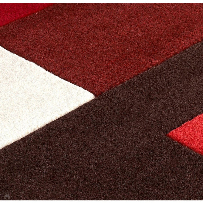 Lexus Modern Geometric Blocks Hand-Woven Carved Wool Red/Taupe/Black/White Rug-Oriental Weavers-Rug Love - The Most Loved Rug Store