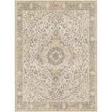 Lillian LLL2322 Washable Traditional Medallion Border Beige/Cream /Yellow/Beige/Brown/Athracite/Blue Flatweave Rug