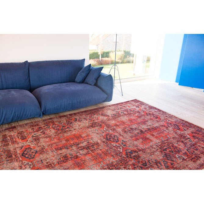 Louis De Poortere Antiquarian Hadschlu 8719 Red Brick Washable Polyester Flatweave Eco-Rug-Louis De Poortere-Rug Love - The Most Loved Rug Store