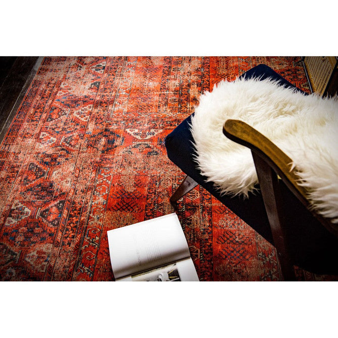 Louis De Poortere Antiquarian Hadschlu 8719 Red Brick Washable Polyester Flatweave Eco-Rug-Louis De Poortere-Rug Love - The Most Loved Rug Store
