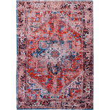 Louis De Poortere Antiquarian Heriz 8703 Classic Brick Washable Polyester Flatweave Eco-Rug