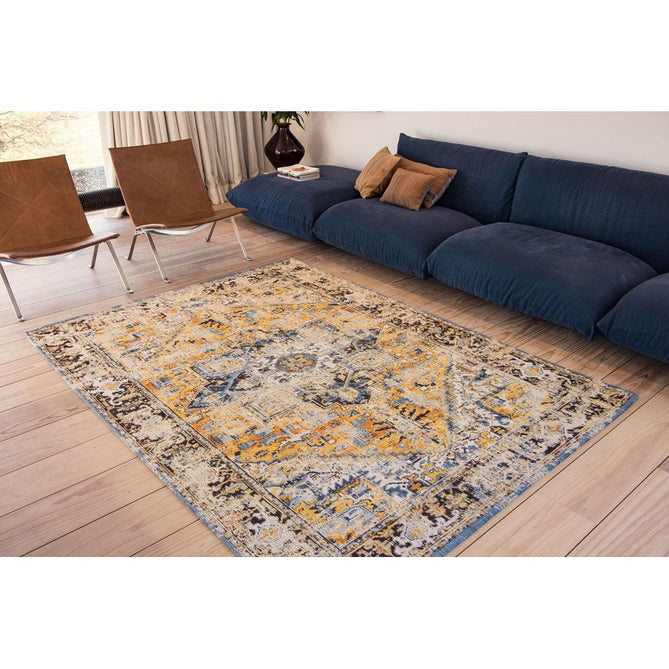 Louis De Poortere Antiquarian Heriz 8704 Amir Gold Washable Polyester Flatweave Eco-Rug-Louis De Poortere-Rug Love - The Most Loved Rug Store