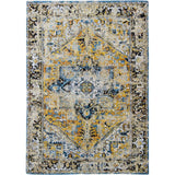 Louis De Poortere Antiquarian Heriz 8704 Amir Gold Washable Polyester Flatweave Eco-Rug