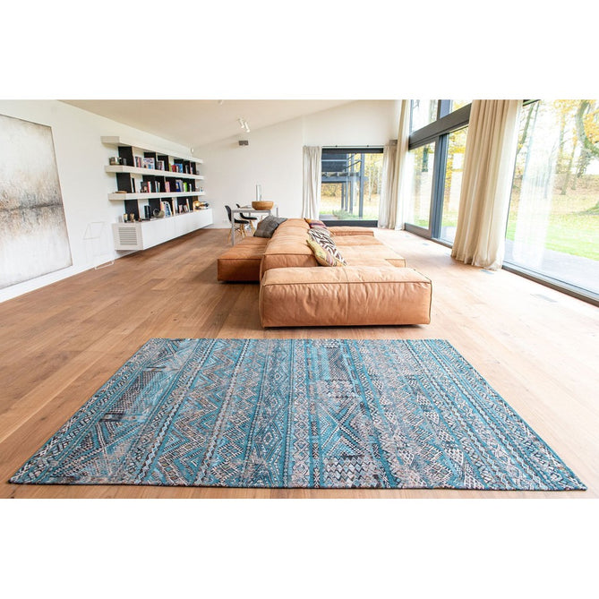 Louis De Poortere Antiquarian Kilim 9110 Zemmuri Blue Washable Polyester Flatweave Eco-Rug-Louis De Poortere-Rug Love - The Most Loved Rug Store