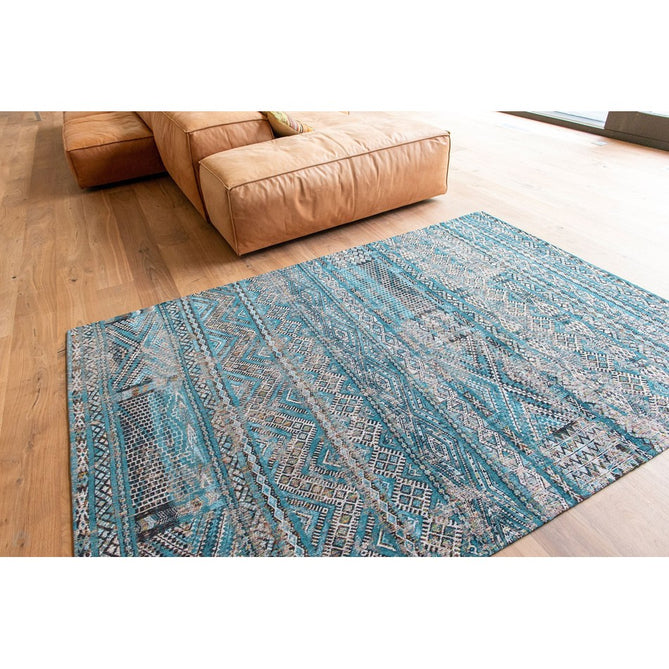 Louis De Poortere Antiquarian Kilim 9110 Zemmuri Blue Washable Polyester Flatweave Eco-Rug-Louis De Poortere-Rug Love - The Most Loved Rug Store