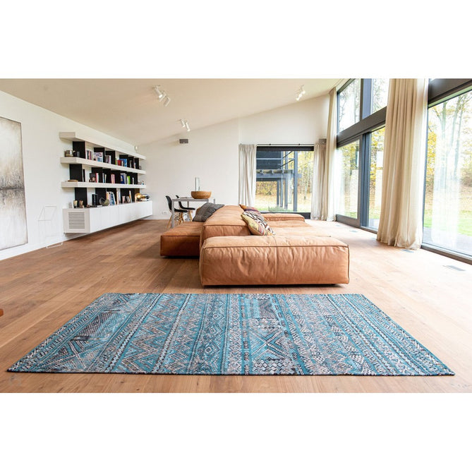 Louis De Poortere Antiquarian Kilim 9110 Zemmuri Blue Washable Polyester Flatweave Eco-Rug-Louis De Poortere-Rug Love - The Most Loved Rug Store